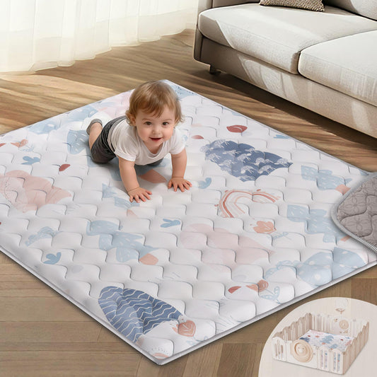 Baby Play Mat, 50’’ x 50’’ Soft Baby Floor Mat Thicker Foam Play Mat for Babies, Foldable Baby Playpen Mat Crawling Mat, Non-Slip & Machine Washable, Cushioned Play Mat for Babies (Tree Design)