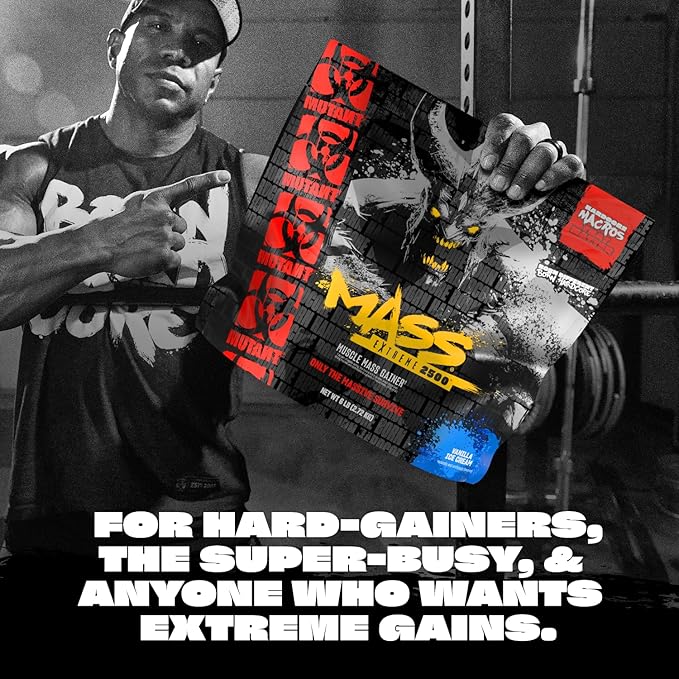 Mutant Mass Extreme Gainer ??Whey Protein Powder ??Build Muscle Size and Strength ??High Density Clean Calories (Triple Chocolate, 12 lbs)