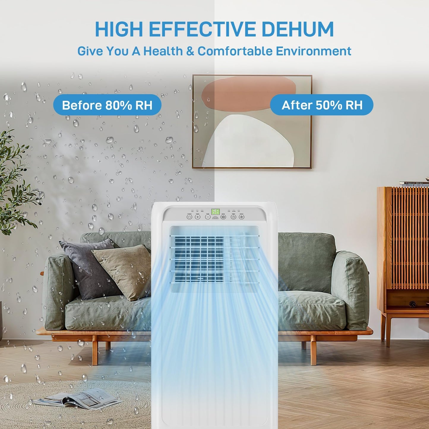10000 BTU Portable Air Conditioner - 3-in-1 Cooling, Fan & Dehumidifier - Ultra Quiet, Energy Efficient, Remote & 24H Timer - Cools Up to 450 Sq.Ft, Window Kit - Perfect for Bedroom, Office, HomeWhite