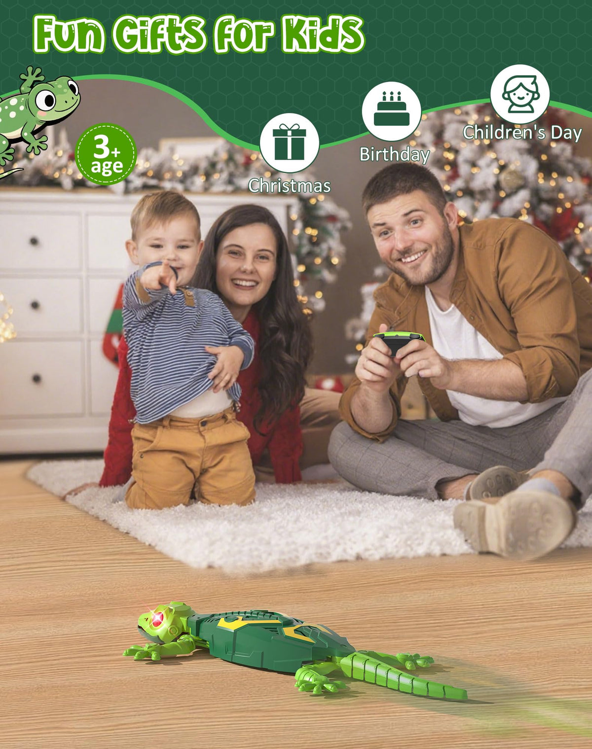 Wall Climbing Lizard,Wall Crawler Gecko,Remote Control Car Robot for Kids,Floor Ceiling Crawling Electric Lizard,Cool Prank Toy,Christmas Birthday Gifts for 3 4 5 6 7 8 9 10+ Year Old Boys Girls Teens