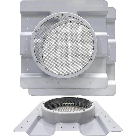 2 Pack AdaptAIR® Roof Vent for 12-inch Whirlybird Turbine, Shipping Container Roof Vent Adapter, Corrugated for Conex Container, Prevents Condensation & Overheating, Fits Any 12-Inch Turbine