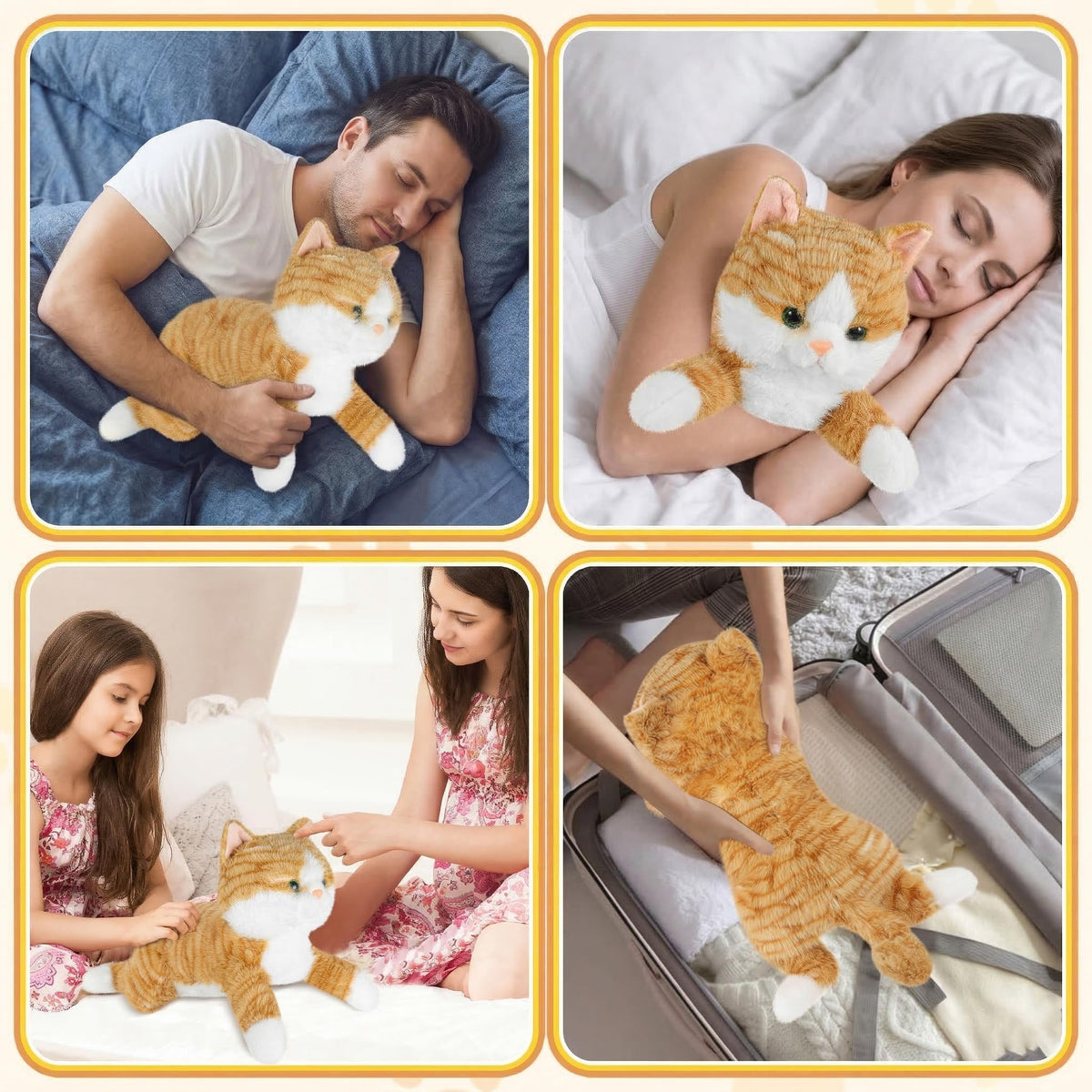 26.5 Inch 5 Lbs Weighted Cat Stuffed Animals, Large Realistic Cat Weighted Stuffed Animal, Sensory Comfort Plush Throw Pillow, Soft Kawaii Kitty Plush Toy Gift for Adults Youth
