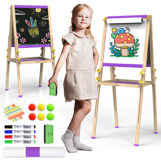 JOYOOSS Easel for Kids Art Easels for Toddlers,Adjustable Magnetic Whiteboard Chalkboard for Kid Dry Erase Board Easel for 2 Year Old and Toddler Art Easel for Kids Ages 4-8 8-12