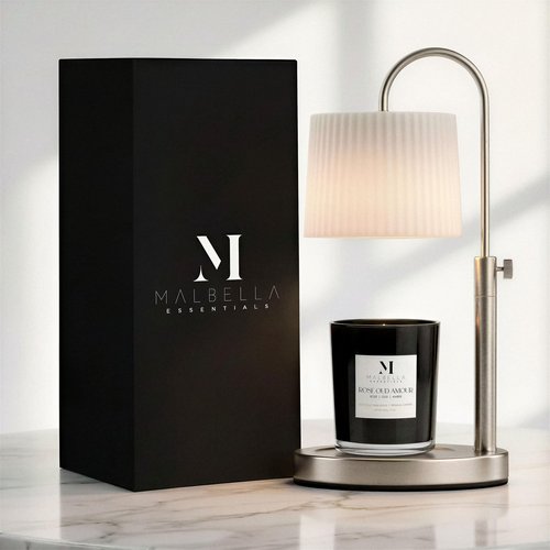 Dimmable Glass Candle Warmer Lamp with Timer - Adjustable Height Candle Lamp Warmer with Timer (8H/4H/2H) - Wax Melter - Ideal Gift, fits Various Size Scented Candles - 02 Bulb - (Brushed Nickel)