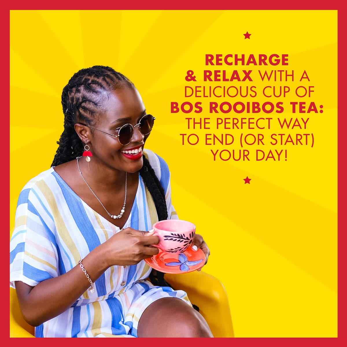 Organic Rooibos Tea Bags - 100 Count - Caffeine Free, Naturally Sweet, Antioxidant-Rich - Rooibos Tea Organic Made In South Africa - BOS
