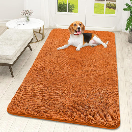 OLANLY Dog Door Mat - Absorbent Non-Slip Chenille Mat for Muddy Paws | 59x32, Quick Dry, Indoor Carpet
