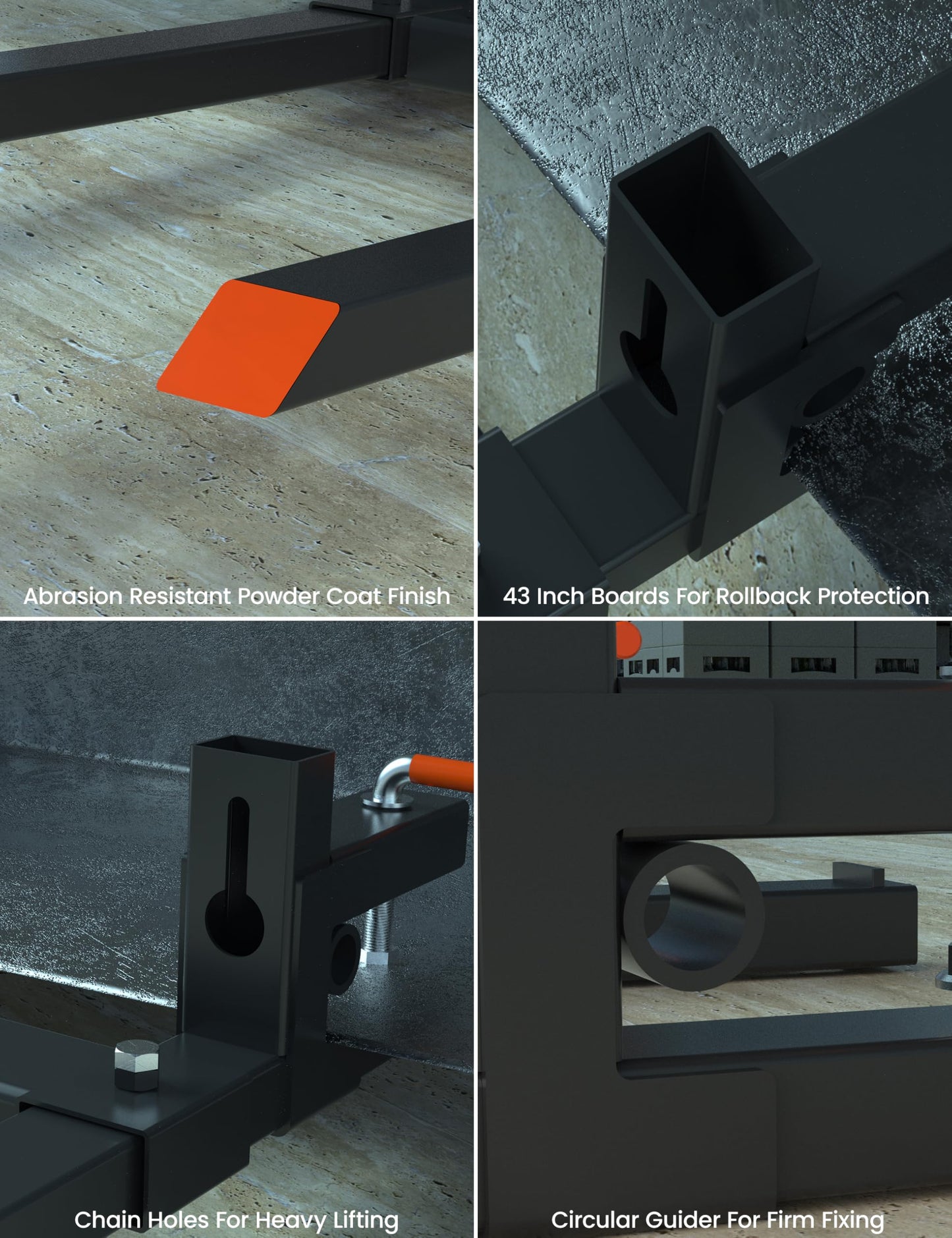 43" 2000LBS Heavy Duty Pallet Forks,Tractor Bucket Forks with Adjustable Stabilizer Bar for Loader Bucket Skid Steer Tractor, Black