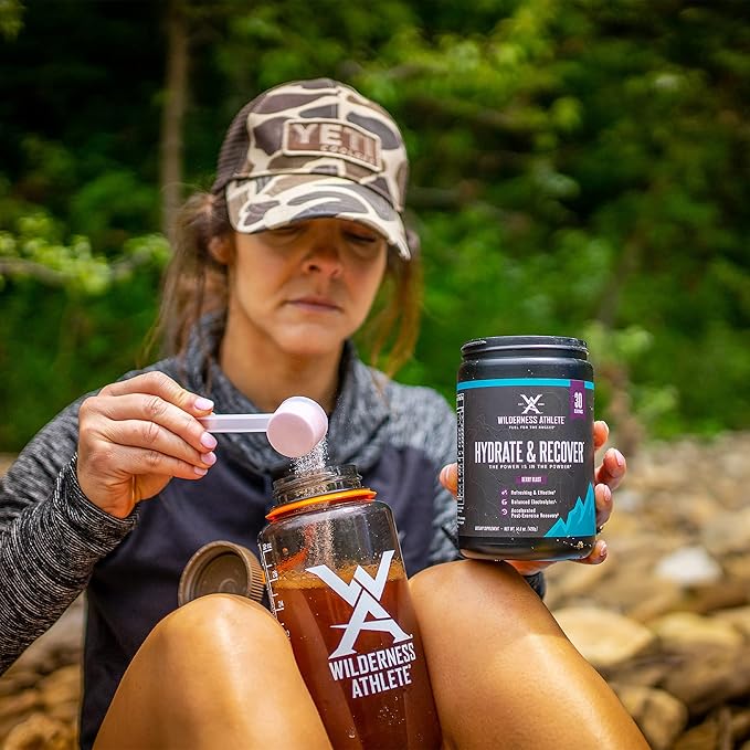 Wilderness Athlete - Hydrate & Recover | Liquid Hydration Powder Electrolyte Drink Mix - Recover Faster with Bcaas - Hydrate Powder with 1000mg of Vitamin C - 30 Serving Tub (Kiwi Pineapple)
