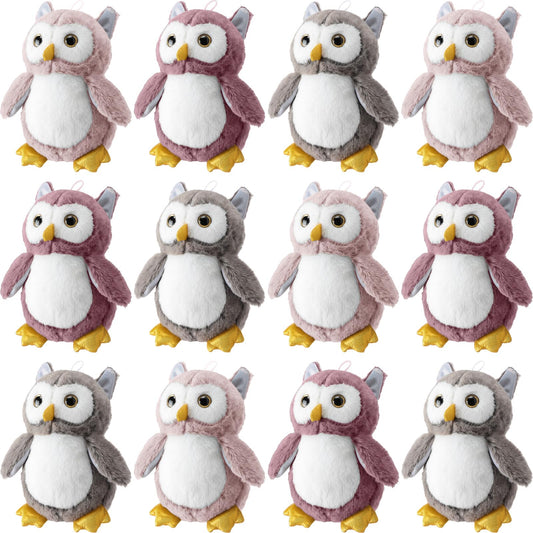 Jenaai 12 Pcs Owl Plush Stuffed Animals for Babies Soft Plush Toy Stuffed Owl Wizard Party Favors for Kids Toddlers Unisex Gifts Classroom Prizes Decor, 9.06 Inch (Multicolor)