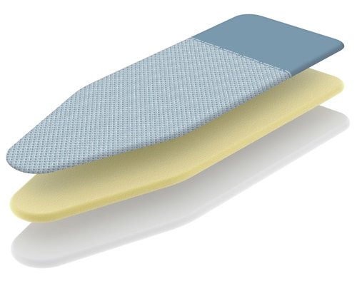 Colombo Ironing Board Cover 55” x 22” – 3-Layer Pad with 100% Organic Cotton, Heat-Resistant Parking Zone, Felt Padding, Clip Fastening, Eco-Friendly, Made in Italy