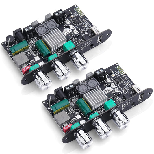 2 Pack ZK-1001U 5.3 100W 9-24V Bluetooth Mono Amplifier Board with TWS & Boost Circuit, Mini Audio Amp for Home Outdoor