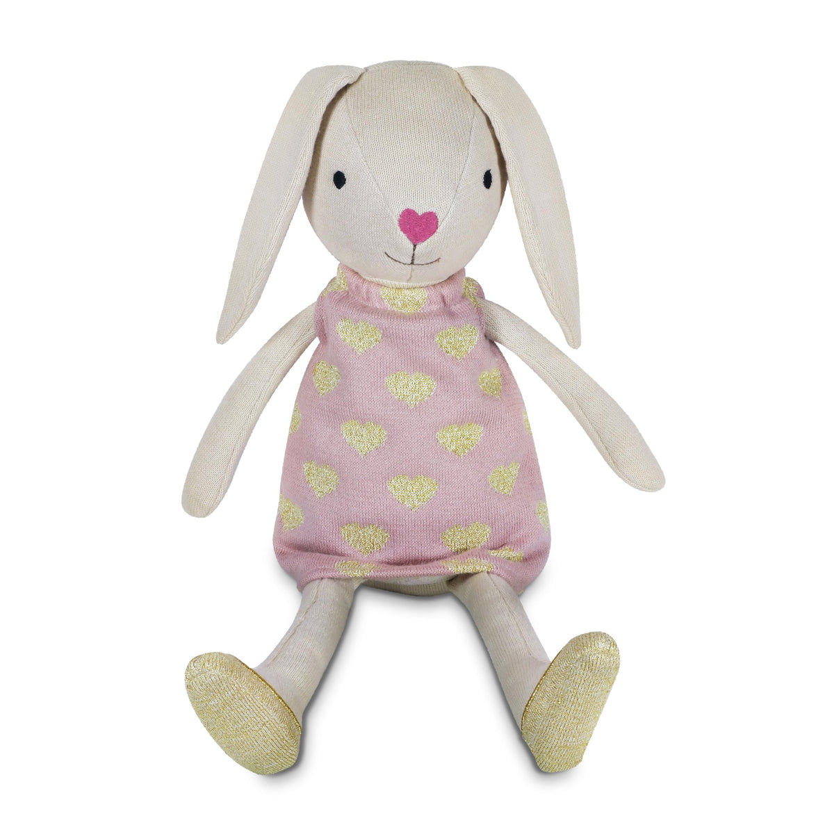 Apple Park Kids Knit pals 16.5" Soft Toy | Non-Toxic, Hypoallergenic, 100% Organic Cotton for 0m+ | Stuffed Animal (Luella)