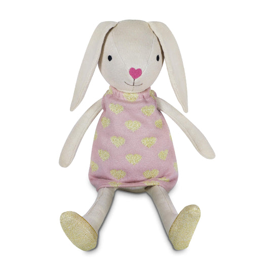 Apple Park Kids Knit pals 16.5" Soft Toy | Non-Toxic, Hypoallergenic, 100% Organic Cotton for 0m+ | Stuffed Animal (Luella)