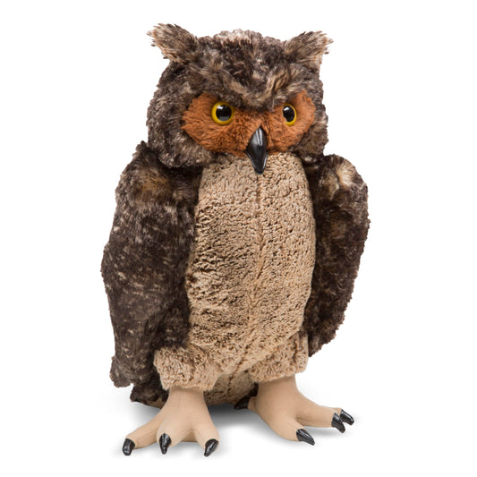 Melissa & Doug Giant Owl - Lifelike Stuffed Animal (17 inches Tall), Brown