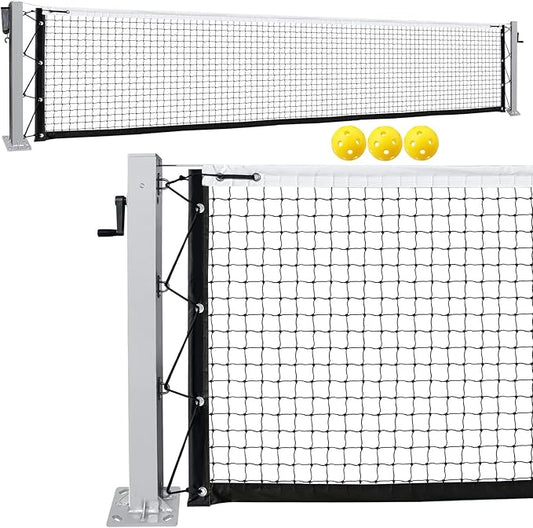 Pro Pickleball Net Portable with Wheels – 22ft Heavy Duty Pickleball Net System with Sturdy Aluminum Frame for Outdoor & Indoor – Nylon Net & Carrying Bag for Pickleball, Tennis, Badminton