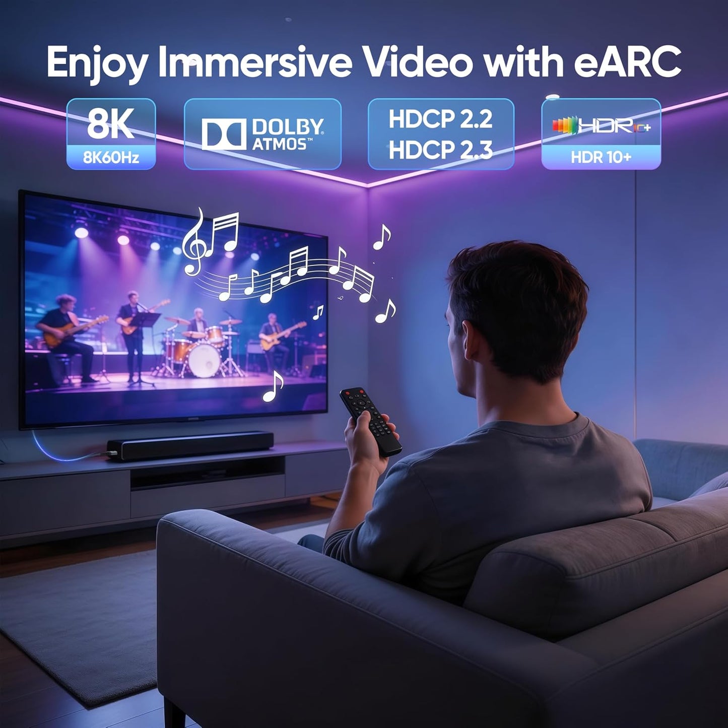 Vorothin 8K 3 2-Pack, 48Gbps 2.1 4K@120Hz/144Hz 8K@60Hz, HDR10 2.2/2.3 PS5, HDMI Cable FT High Speed HDMI Cable, eARC