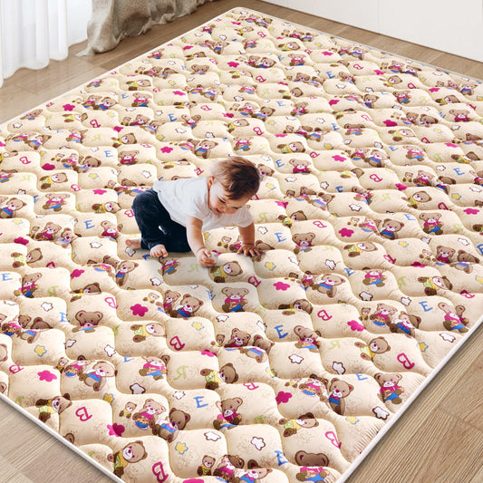 Baby Play Mat - 65" X 50",Premium Thicker Foam Machine Washable, Extra Large Anti-Slip Soft Cushioning Foam Playmats for Babies and Toddlers, Foldable Baby Crawling Mat for Playpen