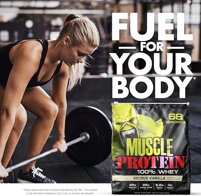 Muscle Whey Protein Flavored Protein Powder, 25,000mg Amino Acids/Serving, Cold Filtered(Packaging May Vary) (5 Pound (Pack of 1), Cookies & Cream)
