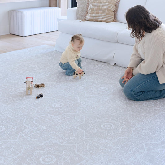 Little Landings Baby Play Mat for Floor - Layla (6x8ft) - Premium EVA Foam Play Mat for Babies & Toddlers (Ages 0-5+) - Non-Toxic Playmat for Tummy Time, Crawling & Playroom - Stylish & Comfortable