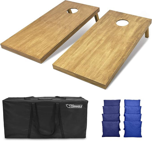 GoSports 4 ft x 2 ft Regulation Size Wooden Cornhole Boards Set - Includes Carrying Case - Full Regulation Size Bean Bag Toss Boards