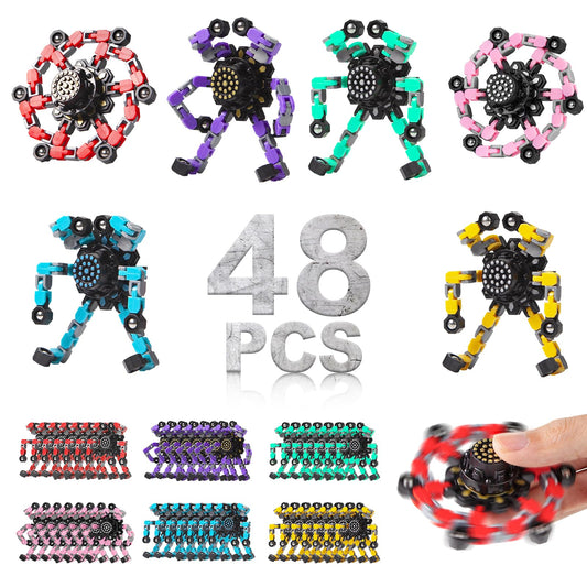 Gokeey Transformable Fidget Spinners for Kids and Adults Stress Relief Sensory Toys for Boys and Girls Fingertip Gyros for Kids Classroom Birthday Party Favors