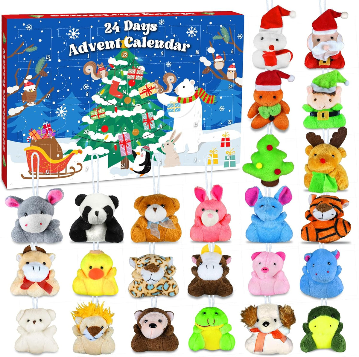 Skiennix Christmas Advent Calendar 2025 - 24 Days of Surprises with Plush Toys | Perfect for Kids & Teens