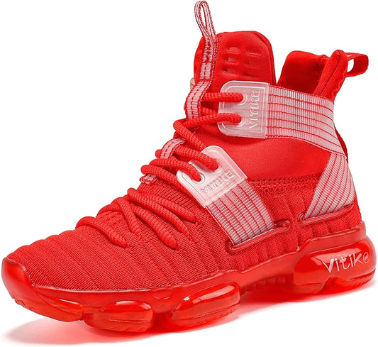 JMFCHI Kids Basketball Shoes High-top Sports Shoes Sneakers Durable Lace-up Non-Slip Running Shoes Secure for Little Kids Big Kids and Boys Girls