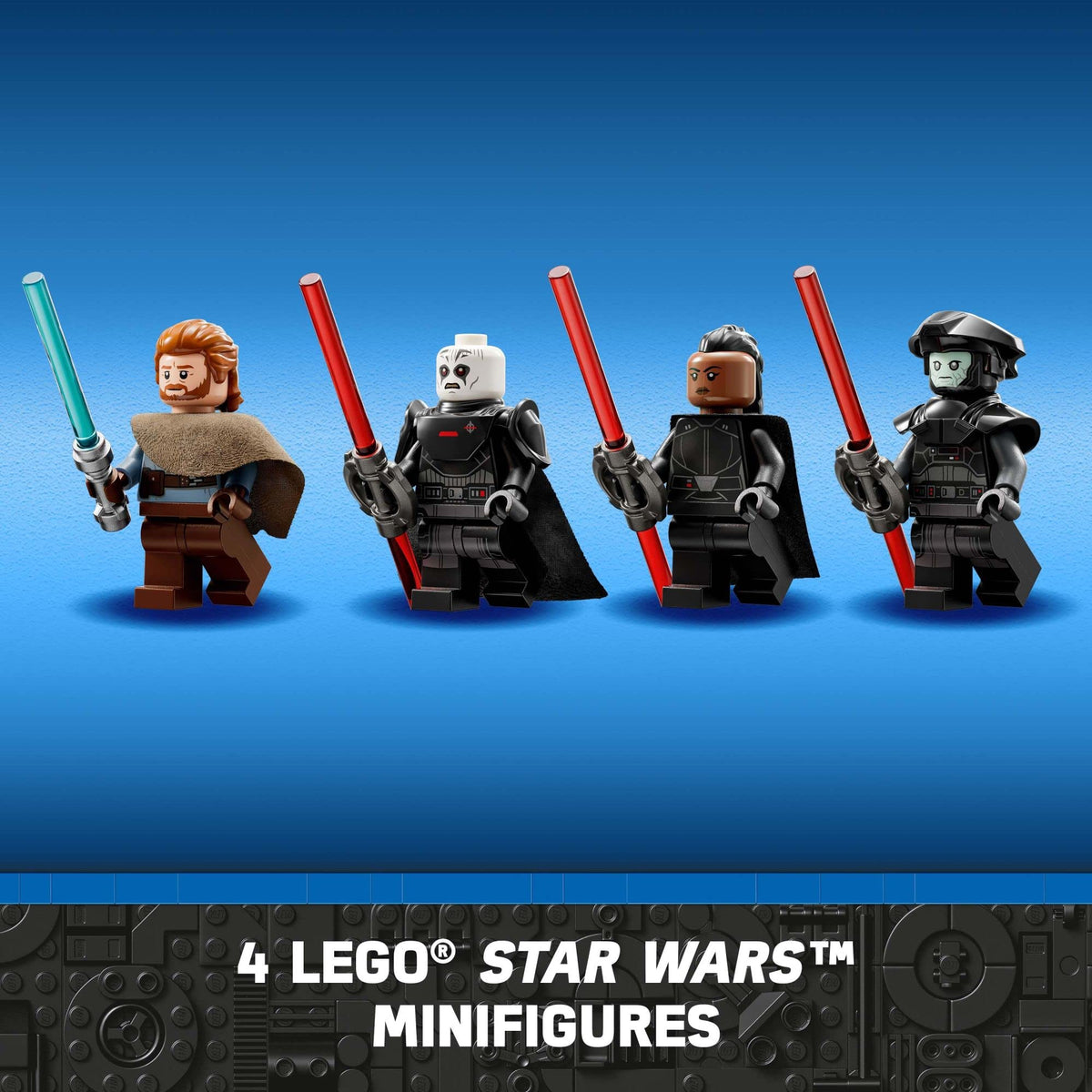 LEGO Star Wars Inquisitor Transport Scythe 75336 Buildable Toy Starship, OBI-Wan Kenobi Set, Ben Kenobi Minifigure with Blue and Double-Bladed Red Lightsabers