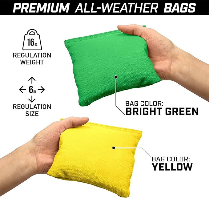 GoSports 4 ft x 2 ft Regulation Size Wooden Cornhole Boards Set - Includes Carrying Case and Bean Bags (Choose Your Colors) Over 100 Color Combinations