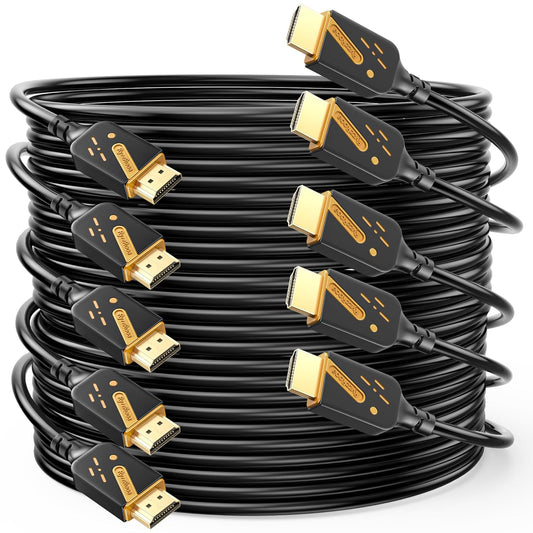 4K 10 5-Pack, 18Gbps 2.0 4K@60Hz, 2K@240Hz, HDCP2.2, 3D PS5/4/3, HDMI Cables FT High Speed HDMI Cord for Gaming, ARC