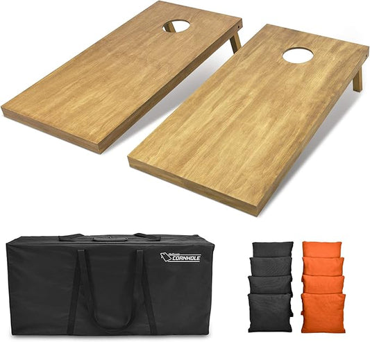 GoSports 4 ft x 2 ft Regulation Size Wooden Cornhole Boards Set - Includes Carrying Case - Full Regulation Size Bean Bag Toss Boards