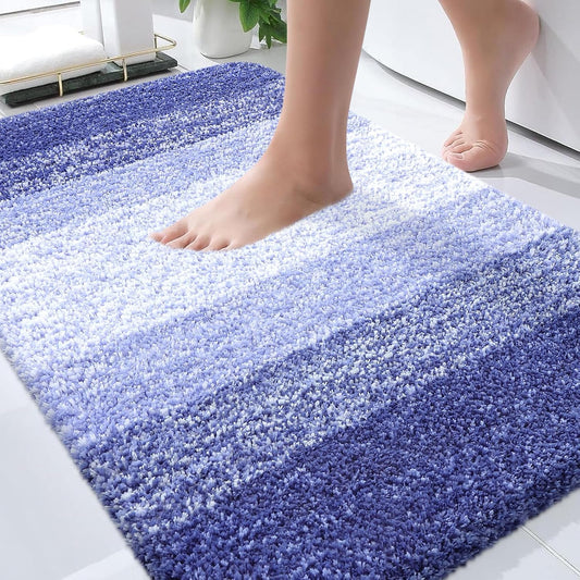 OLANLY Bathroom Rugs - Extra Soft Absorbent Microfiber Mat 34x21 | Quick Dry, Rubber Backing, Blue-Violet