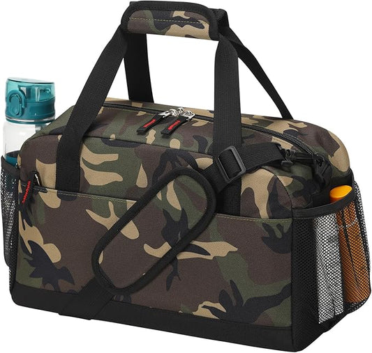 Small Gym Bag with Wet Pocket - 14 inch Mini Duffle Bag for Men & Women Lightweight Carry On Bag for Travel Sport - Camouflage