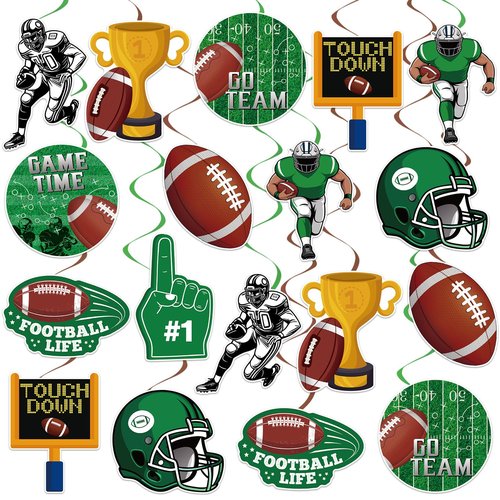40Pcs Football Hanging Swirl Decorations, Football Party Ceiling Hanging Swirls Super Bowl Game Swirls Streamers for Sports Birthday Super Bowl Game Day Tailgate Party Decor Supplie