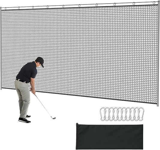 Golf Net, 10x20ft Golf Practice Net with Carry Bag, Double Finished Seam, Durable and Portable, Hitting Net for Backyard, Multiple Sports Net Barrier Net Indoor Outdoor Use