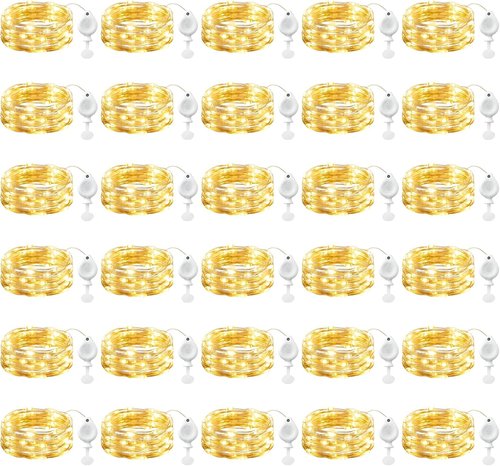 Brightown LED Fairy Lights - 30 Pack Battery Operated, 7ft Waterproof Silver Wire | Perfect for DIY Decor, Weddings & Parties