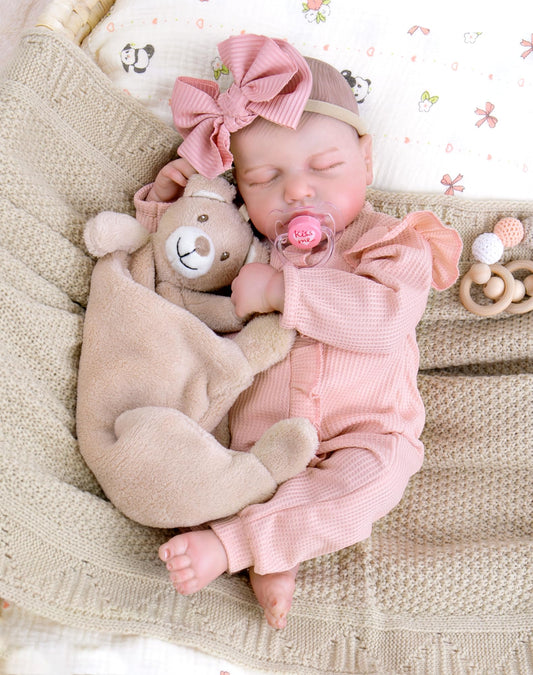 Aori Lifelike Reborn Baby Dolls - 20-Inch Realistic Newborn Real Life Baby Girl Doll with Poseable Limbs and Feeding Kit, Set for Kids 3+