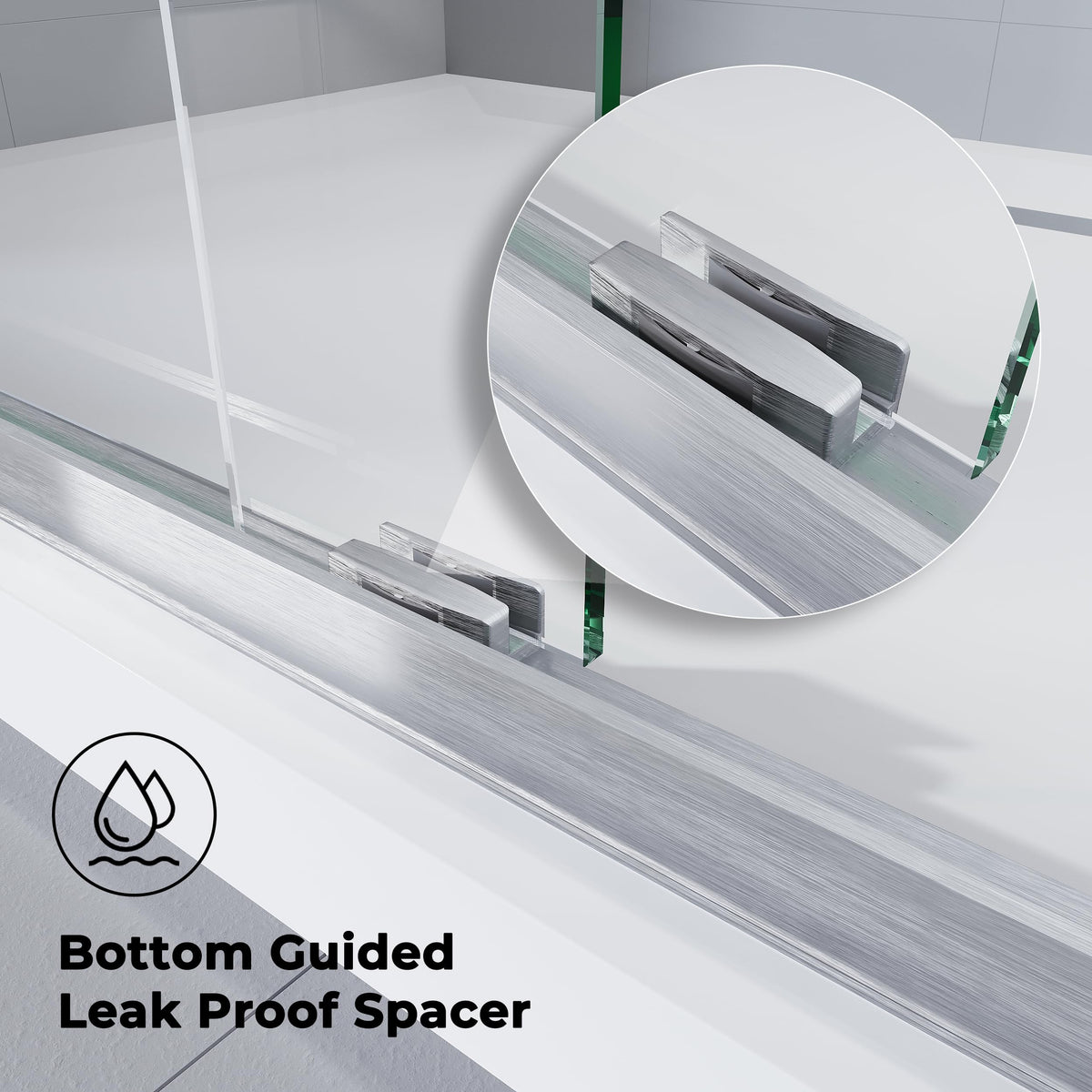 Carvmpin Glass Double Sliding Shower Door, 44-48" W X 72" H Semi-Frameless Shower Doors for Walk in Shower, with 1/4 Inch SGCC Clear Tempered Glass, Brushed Nickel
