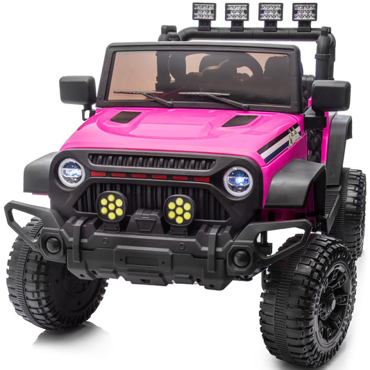 Hikiddo 24V Kids Ride on Car, Kids Electric Vehicles Car Ride on Toy Truck for Toddlers 3-5 w/Remote Control, 400W Motor - Pink