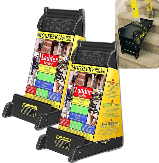 2 Pack Stable Platform Ladder Leveler - Ladder Levelers for Extension Ladders with Storage for Uneven Surfaces