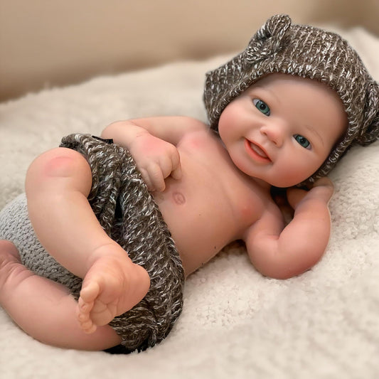 Abenduot Silicone Baby Doll - 16 Inch (Weight 4.4 Lb) Reborn Baby Dolls Silicone Full Body Silicone Weighted Realistic Sleeping Newborn Lifelike Preemie Doll Gift