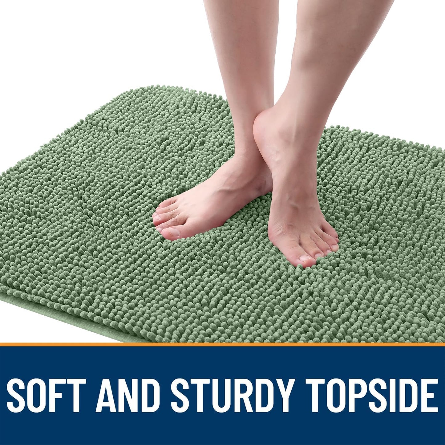 OLANLY Dog Door Mat - Absorbent Non-Slip Mud Mat for Indoor Use | 45x27 Inches, Olive Green