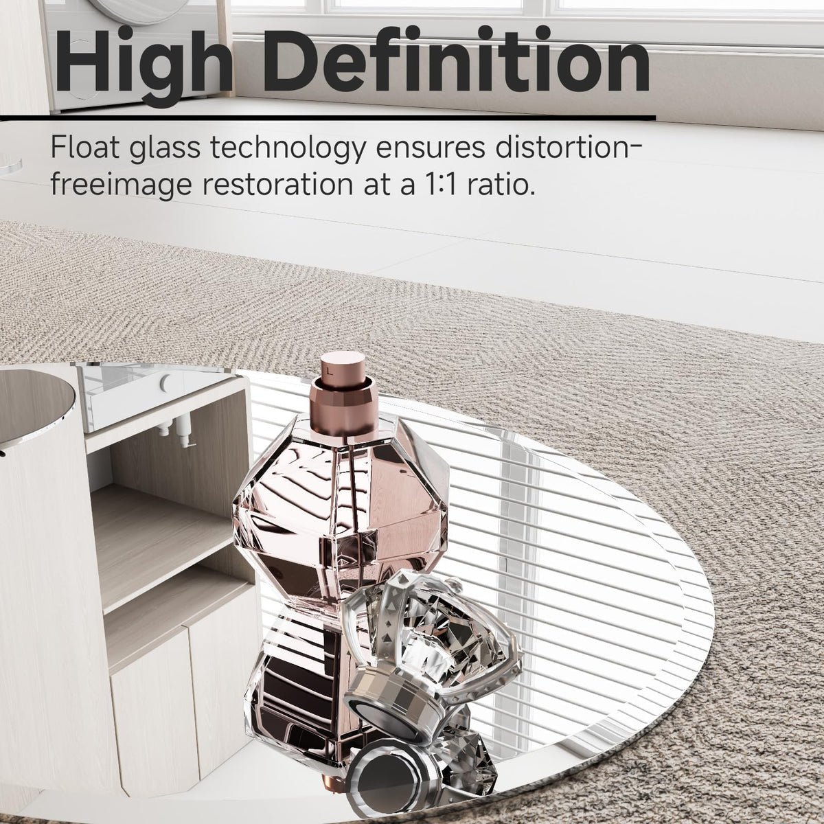Luxbaro 24x36 Inch Frameless Oval Bathroom Mirror, Bathroom Mirror for Over Sink, Beveled and Polished, Decorative Wall Mirror for Bathroom, Bedroom, Vanity, Entryway, Modern & Elegant Look