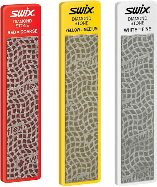 Swix 3-Pack Diamond Sharpening Stones - Coarse, Medium, & Fine - Ski & Snowboard Tuning Equipment