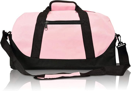 DALIX 18" Two Tone Duffle Bag Medium Black Red Blue Gold Pink Purple Gray