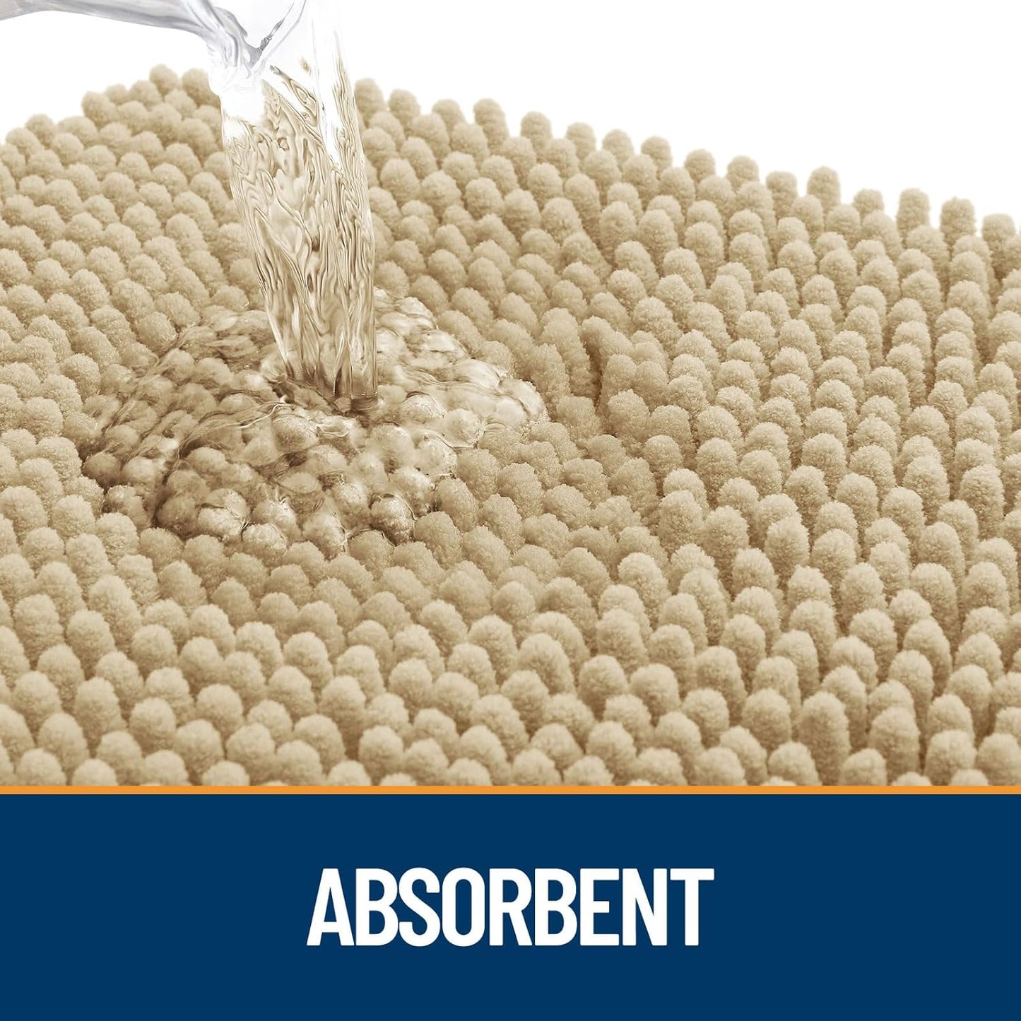 OLANLY Dog Door Mat - Absorbent Non-Slip Chenille Mat for Muddy Paws | Quick Dry 50x30 Beige