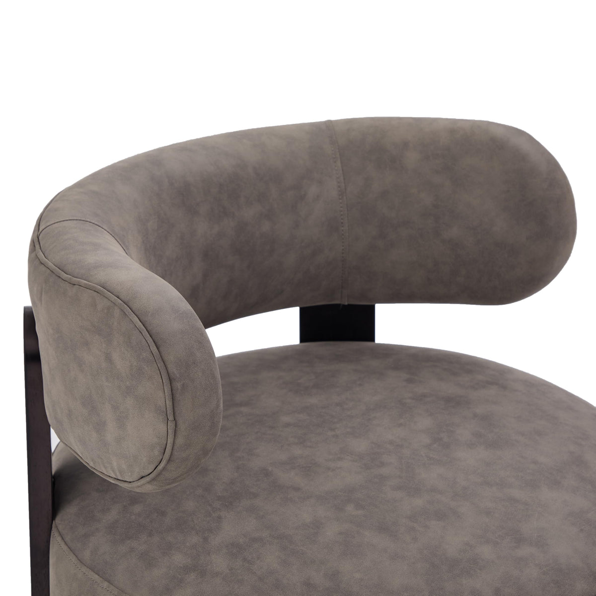 Christopher Knight Home Udon Faux Leather 360° Swivel Accent Chair, Solid Wood Living Room Swivel Chair, Rotating Single Lounge Sofa, Bedroom Comfy Reading Chair, No Assembly Needed, Dark Brown+Grey