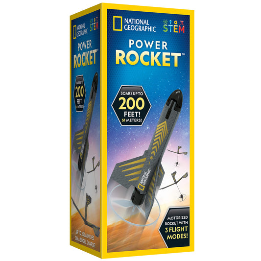 National Geographic Rocket Launcher - Motorized Air Rocket Toy with Patented Design, Launch up to 200 Feet, Outdoor Toys & Model Rockets, Gifts for Kids Ages 8-12, Space Toys