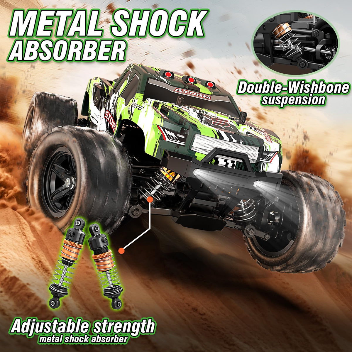 X-TMAGA 1:18 All Terrain RC Car for Adults & Boys (HS18-05), 4WD Off-Road RC Truck High Speed Fast 40+ KPH, 4X4 Waterproof Remote Control Car with 2 Rechargeable Batteries