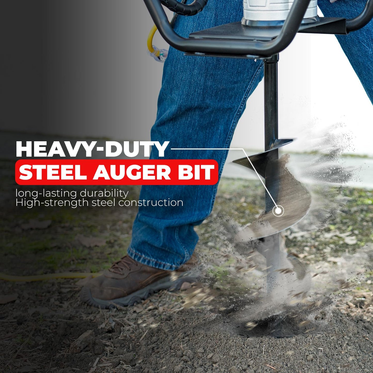XtremepowerUS 1500W Electric Post Hole Digger Earth Auger Dig 3/4" Shaft Reverse Function Hole Fence Post, Tree Soil Planting Include 6" Dirt Auger Bit